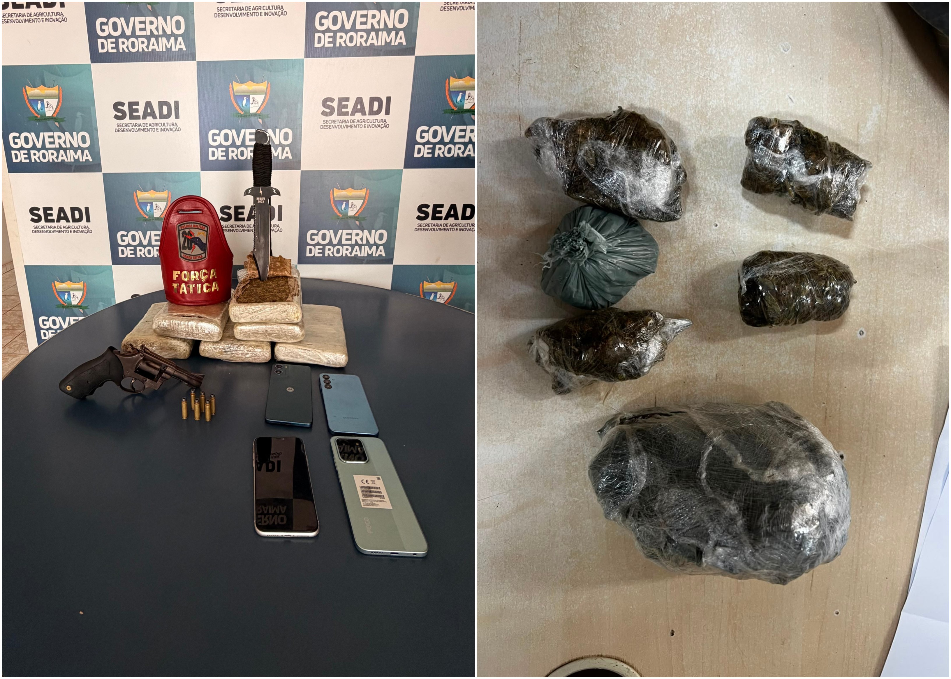 Integrante do Comando Vermelho e mulher são presos com drogas e revólver em Boa Vista