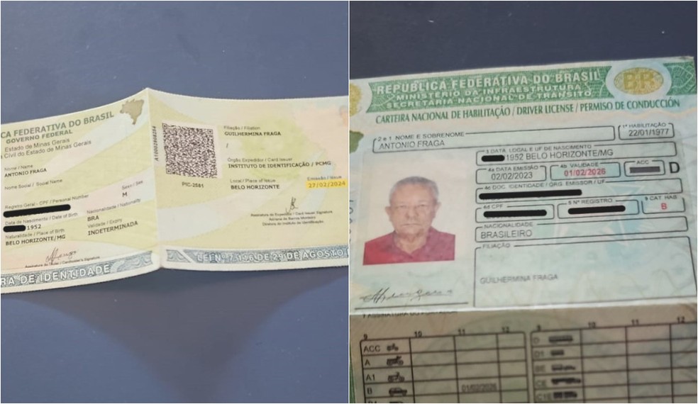 Documentos usados por Antônio Fraga para comprovar à Justiça que estava vivo. — Foto: Acervo Pessoal
