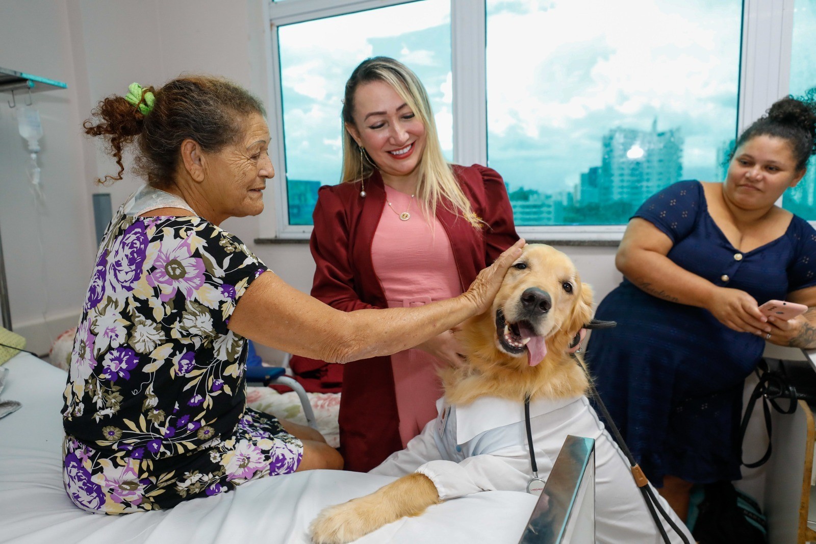 Cães terapeutas visitam hospital e ajudam na recuperação de pacientes em Manaus