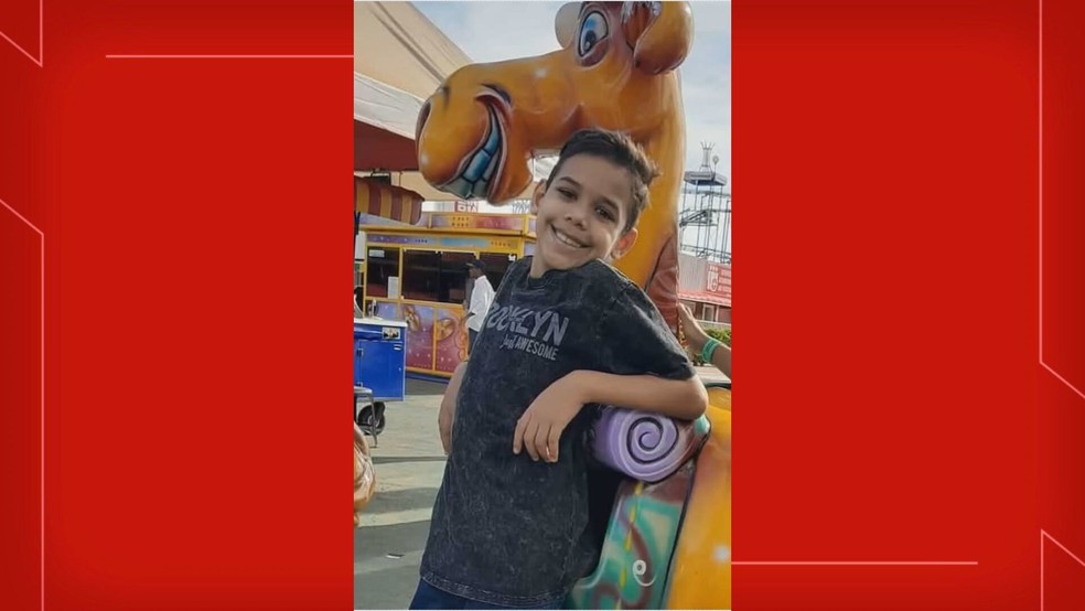 Adrian David, de 10 anos, morreu após ser eletrocutado por um fio de alta tensão em Planaltina, no DF. — Foto: reprodução