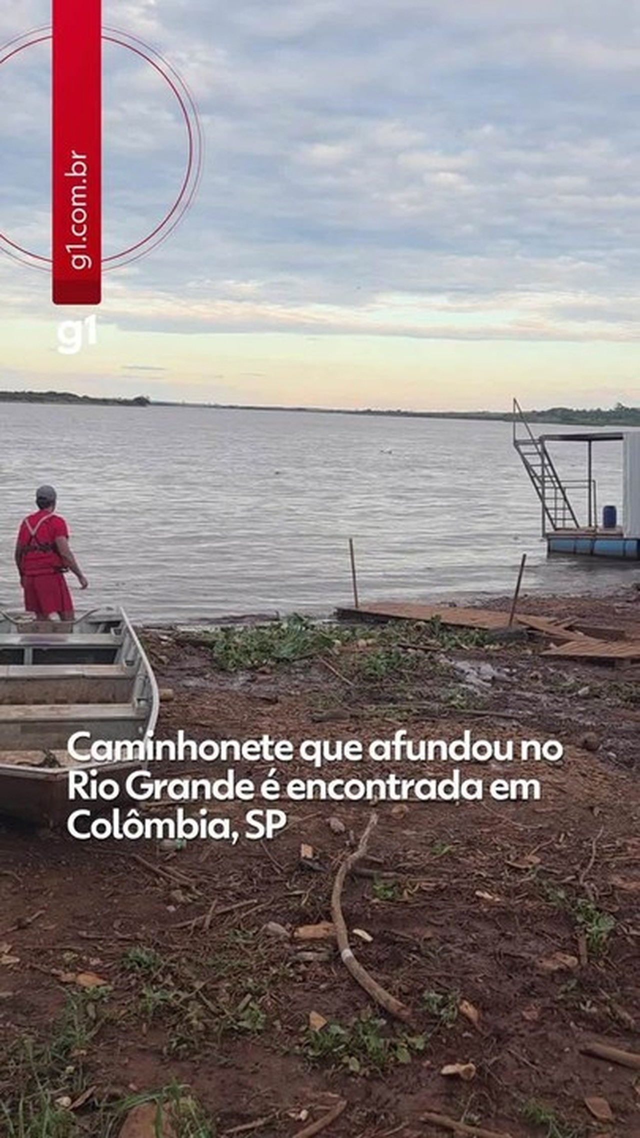 Caminhonete que afundou no Rio Grande é encontrada em Colômbia, SP; dois jovens estão desaparecidos