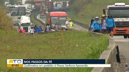 Católicos percorrem quilômetros em gratidão à Nossa Senhora Aparecida