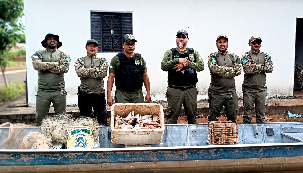 Fiscais no Naturatins apreendem 26 quilos de pescado durante Operação Piracema — Foto: Divulgação/Naturatins/Governo do Tocantins