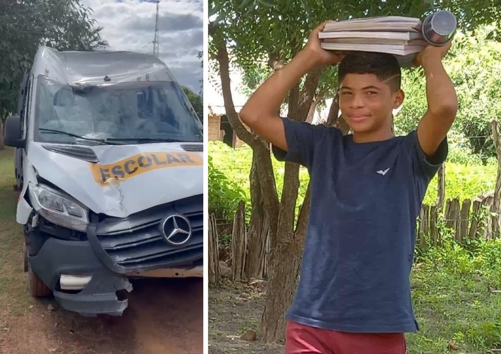 Um adolescente morreu e outro ficou ferido em um acidente com uma van escolar na cidade de Joaquim Pires, Norte do Piauí. — Foto: Divulgação/Prefeitura de Joaquim Pires