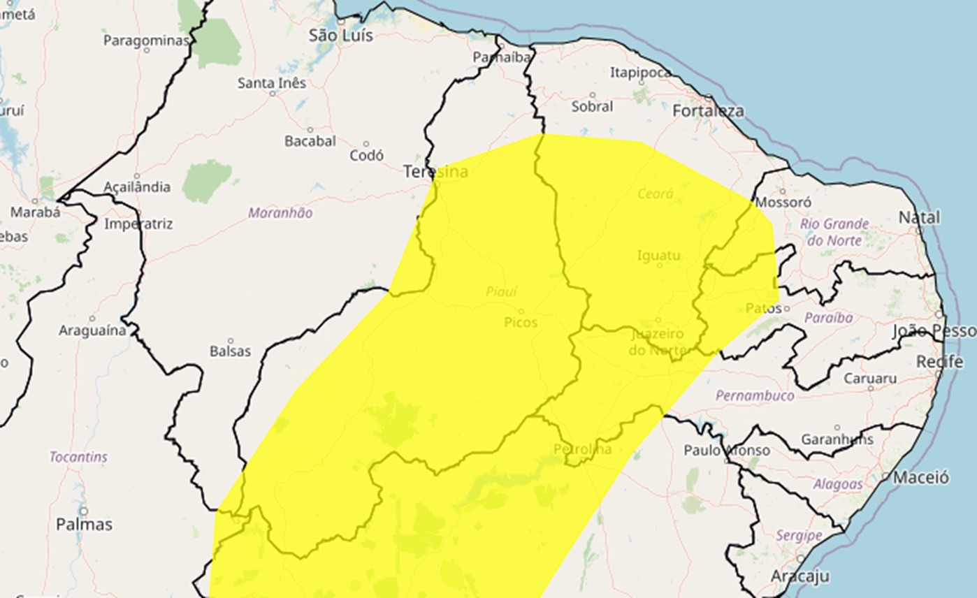 Onda de calor atinge o Piauí com temperaturas de até 39 °C e alerta de baixa umidade; veja a previsão