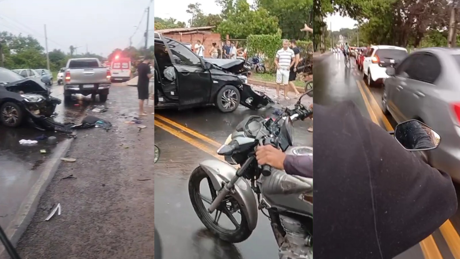 Acidente entre dois carros deixa feridos e trânsito parado na Avenida Camilo Filho, em Teresina