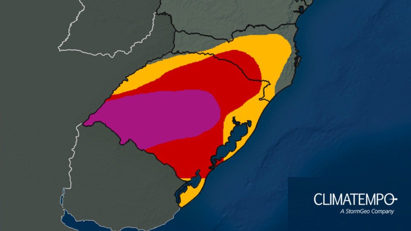RS tem alerta de perigo para tempestades e ventos de até 100 km/h no fim de semana; temperatura pode passar dos 30ºC