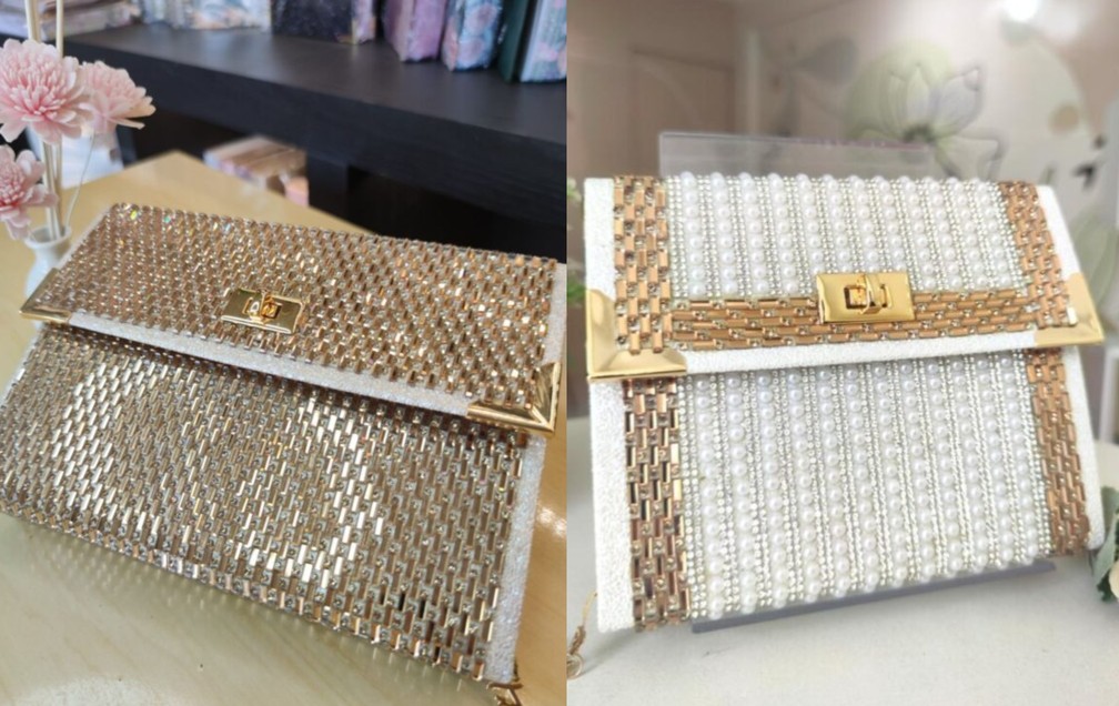 Bíblia bolsa é um dos modelos mais confeccionados por Thatianne Rodrigues. — Foto: Bíblia de Luxo/ Thatianne Rodrigues