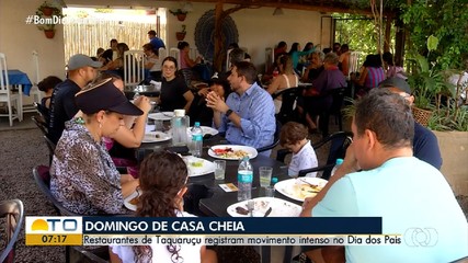 Dia dos Pais movimenta restaurantes de Taquaruçu