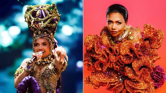 Os looks exuberantes de Gaby Amarantos nos palcos: como eles foram criados? - No The Town, Gaby surgiu como cobra com um feixe de laser na cabeça. No Amazônia Live, ela apareceu com roupa cheia de babados e cristais. Estilista e cantora explicam looks.