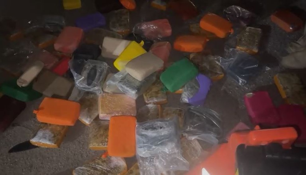 Droga estava acondicionada em 274 tabletes escondidos em caminh&atilde;o. &mdash; Foto: Reprodu&ccedil;&atilde;o