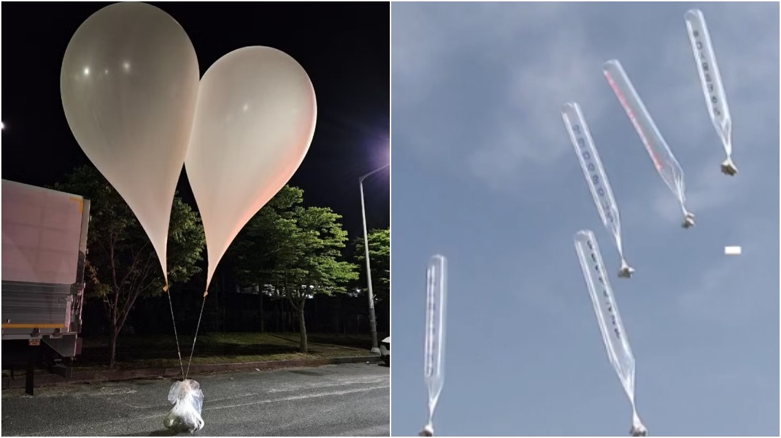 Coreia do Norte volta a enviar balões com lixo para Coreia do Sul