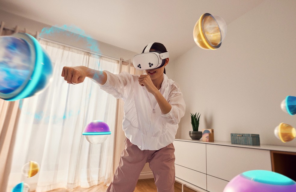 Meta Quest 3S: dona do Facebook revela novos óculos de realidade virtual 'mais baratos' — Foto: Divulgação/Meta