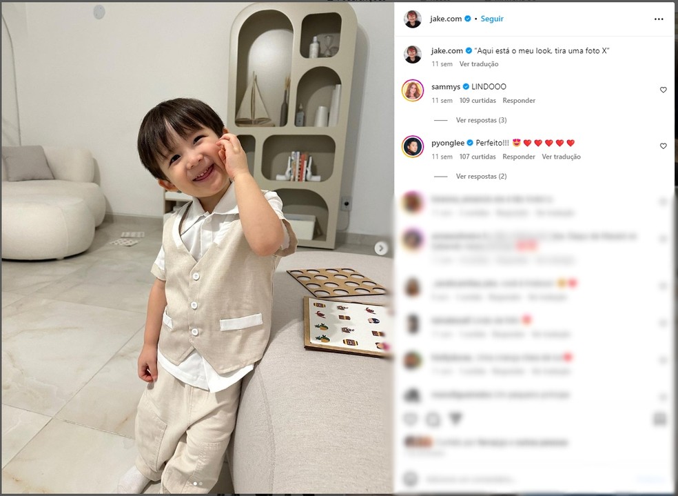 Jake, filho de Pyong Lee e Sammy, posa com looks estilosos no Instagram — Foto: Instagram/Reprodução