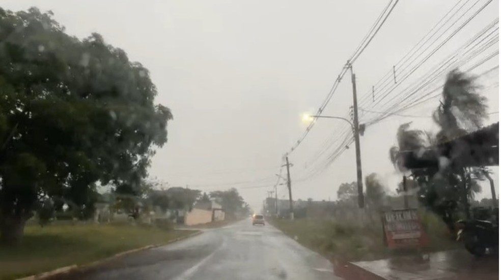 Chuva em Ponta Porã. — Foto: Reprodução
