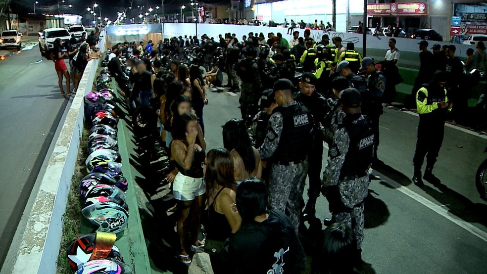 Operação apreende 102 motos durante 'rolezinho' em São Luís — Foto: Reprodução/TV Mirante