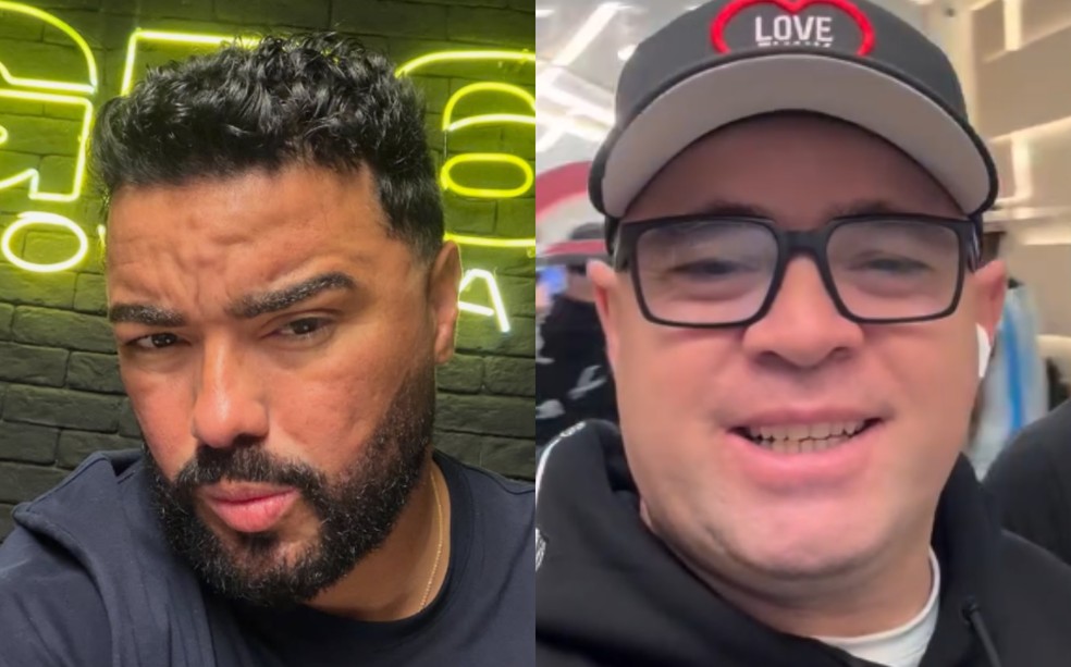 Na esquerda, Rodrigo Inácio de Lima Oliveira, sócio da GR6. Na direita, Henrique Alexandre Barros Viana, conhecido como "Rato", dono da Love Funk. — Foto: Redes sociais