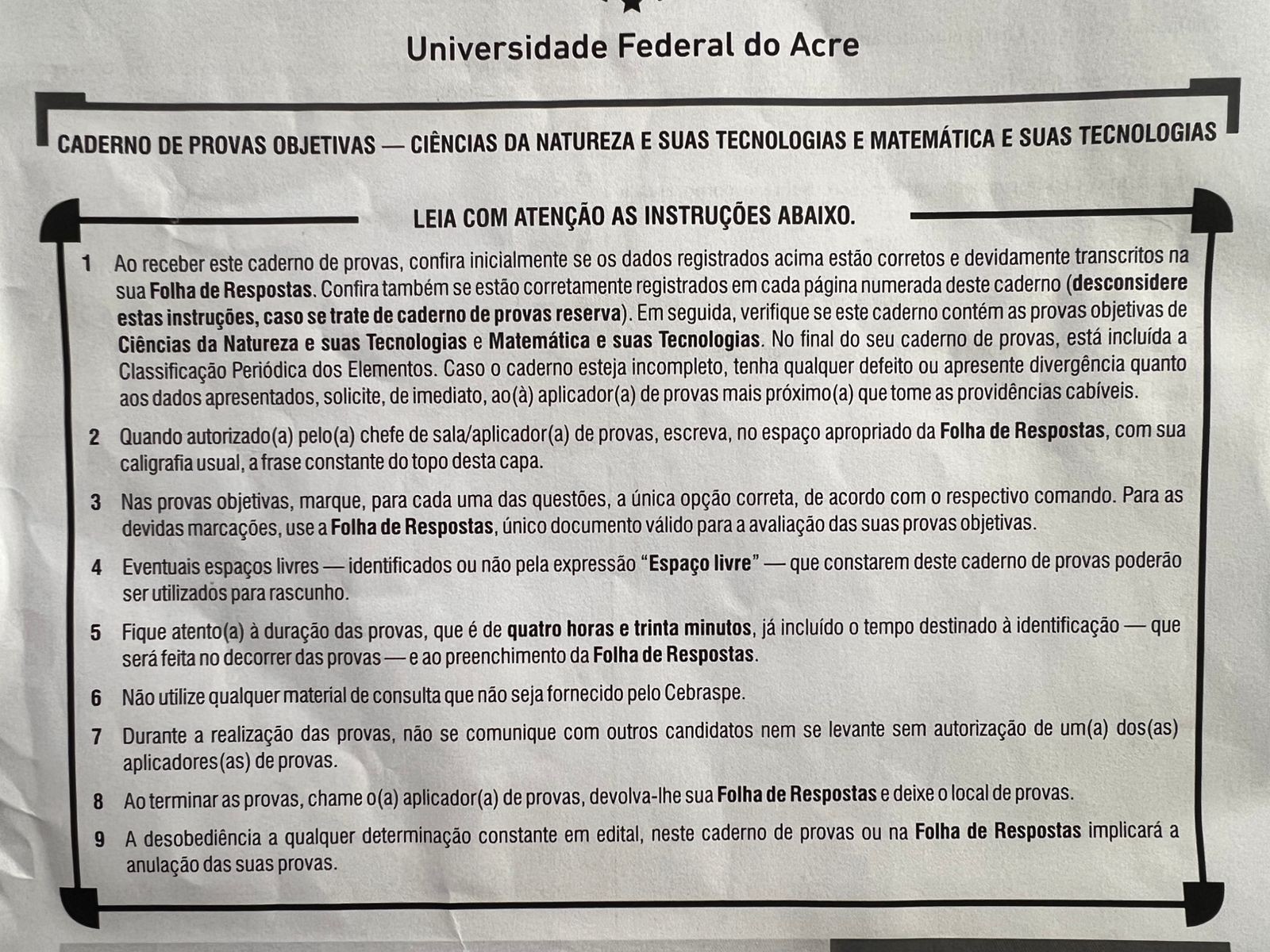 Vestibular de medicina da Ufac cobra saúde, meio ambiente e aplicações práticas da matemática no 2º dia de provas