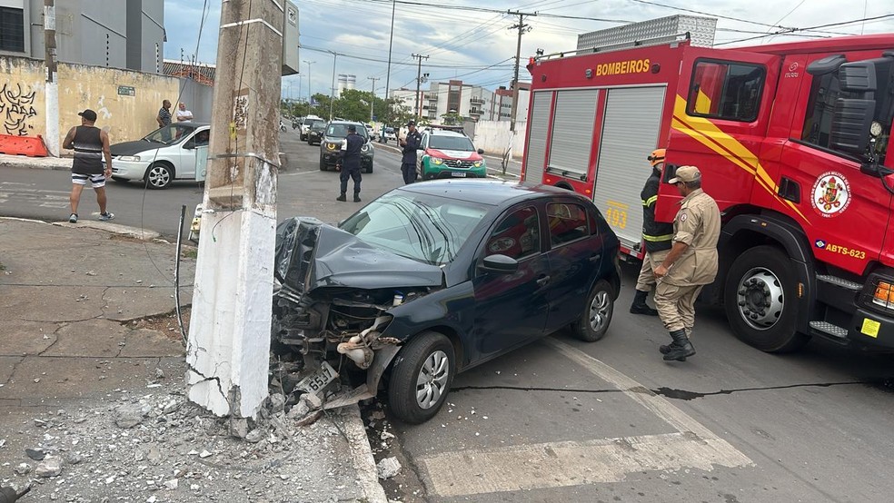 Acidente ocorreu na Avenida Bernardes, em Várzea Grande — Foto: Guarda Municipal de Várzea Grande