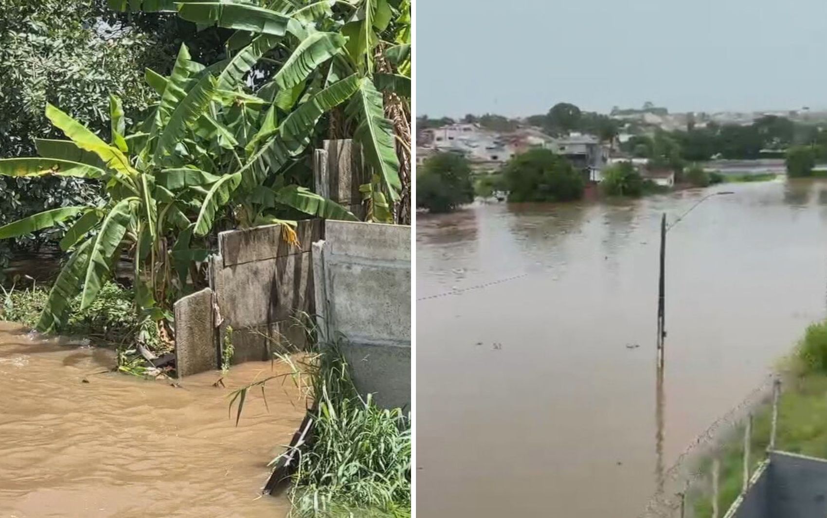 Chuva causa estragos pelo terceiro dia seguido, derruba muros e faz represas transbordarem