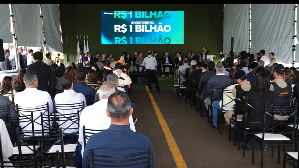 Assinatura contrato Biometano - Uberaba — Foto: TV Integração/Reprodução