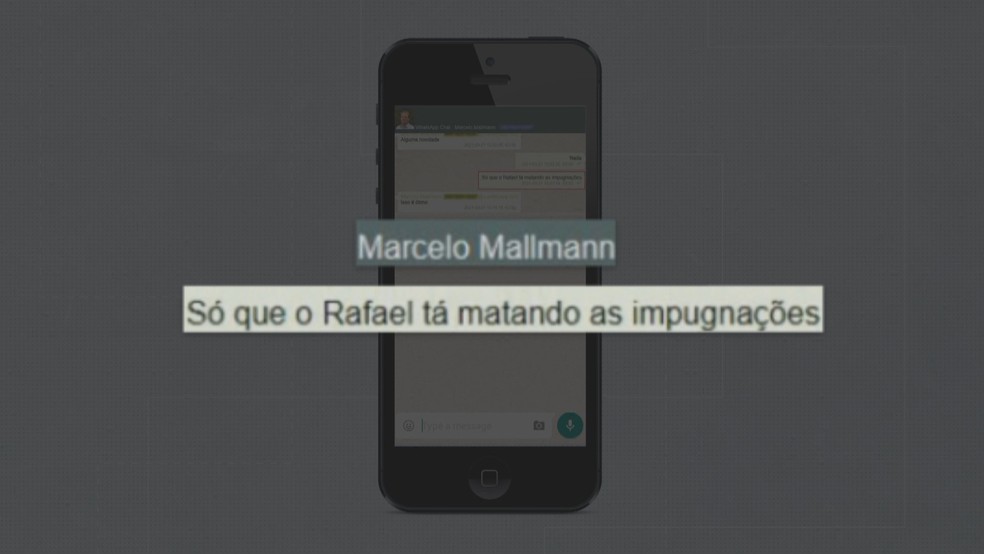 Mensagem de texto cita negativa a pedidos de recurso de outras empresas que concorriam à licitação — Foto: Reprodução/RBS TV