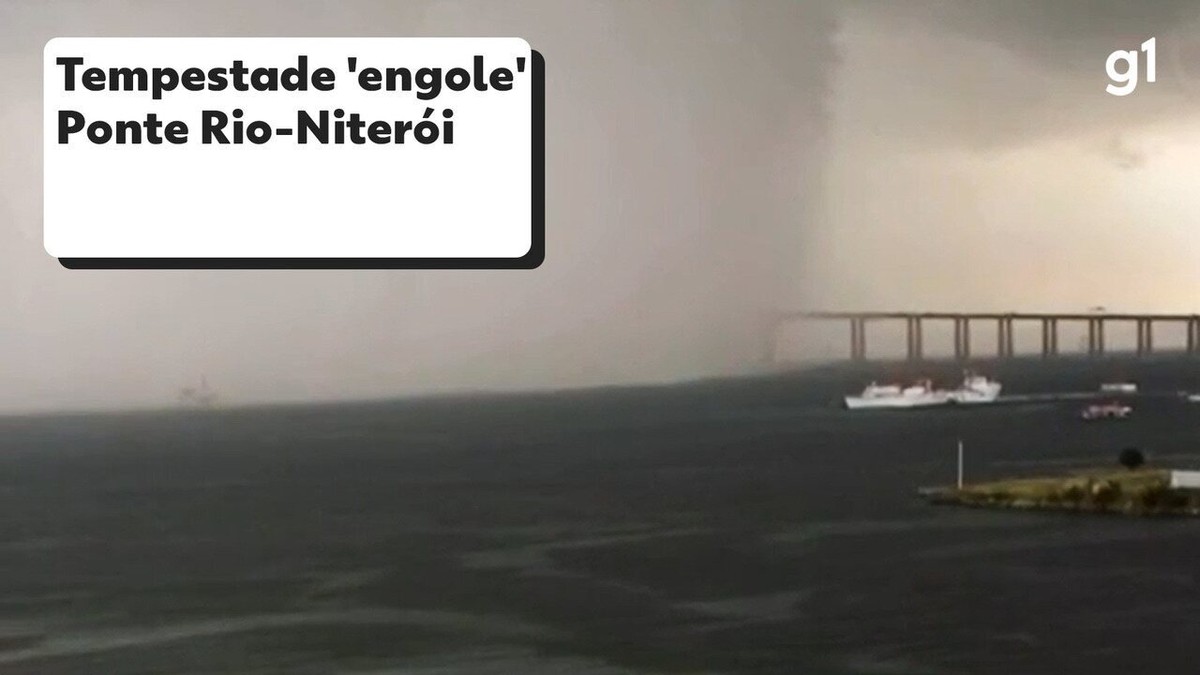 VÍDEO tempestade ‘engole’ Ponte RioNiterói; veja estragos Rio de Janeiro G1
