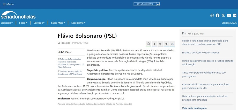novo print flavio bolsonaro senado noticias