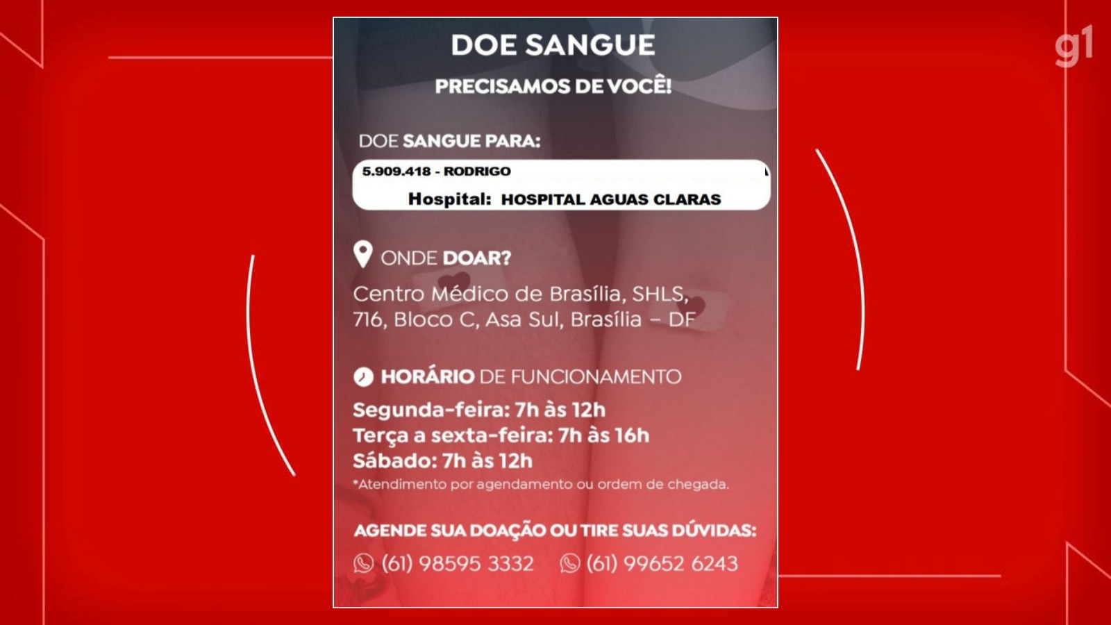 Briga por chiclete: família de adolescente em coma no DF pede doações de sangue 