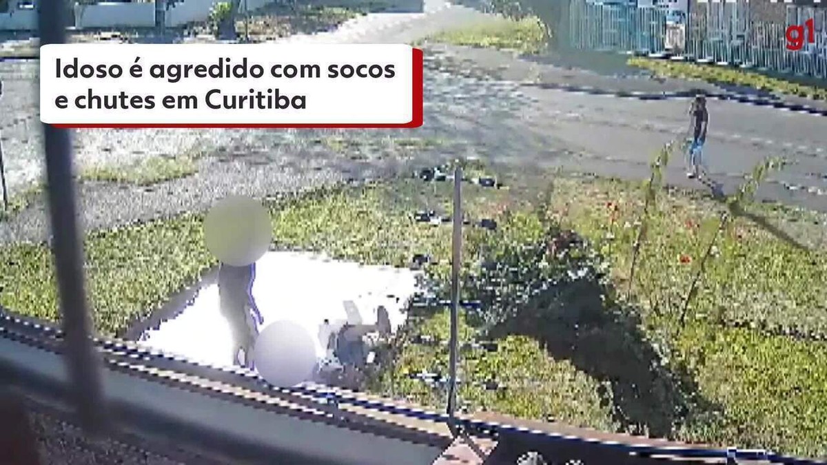 Polícia investiga jovem que agrediu idoso em Curitiba; câmeras flagraram ação