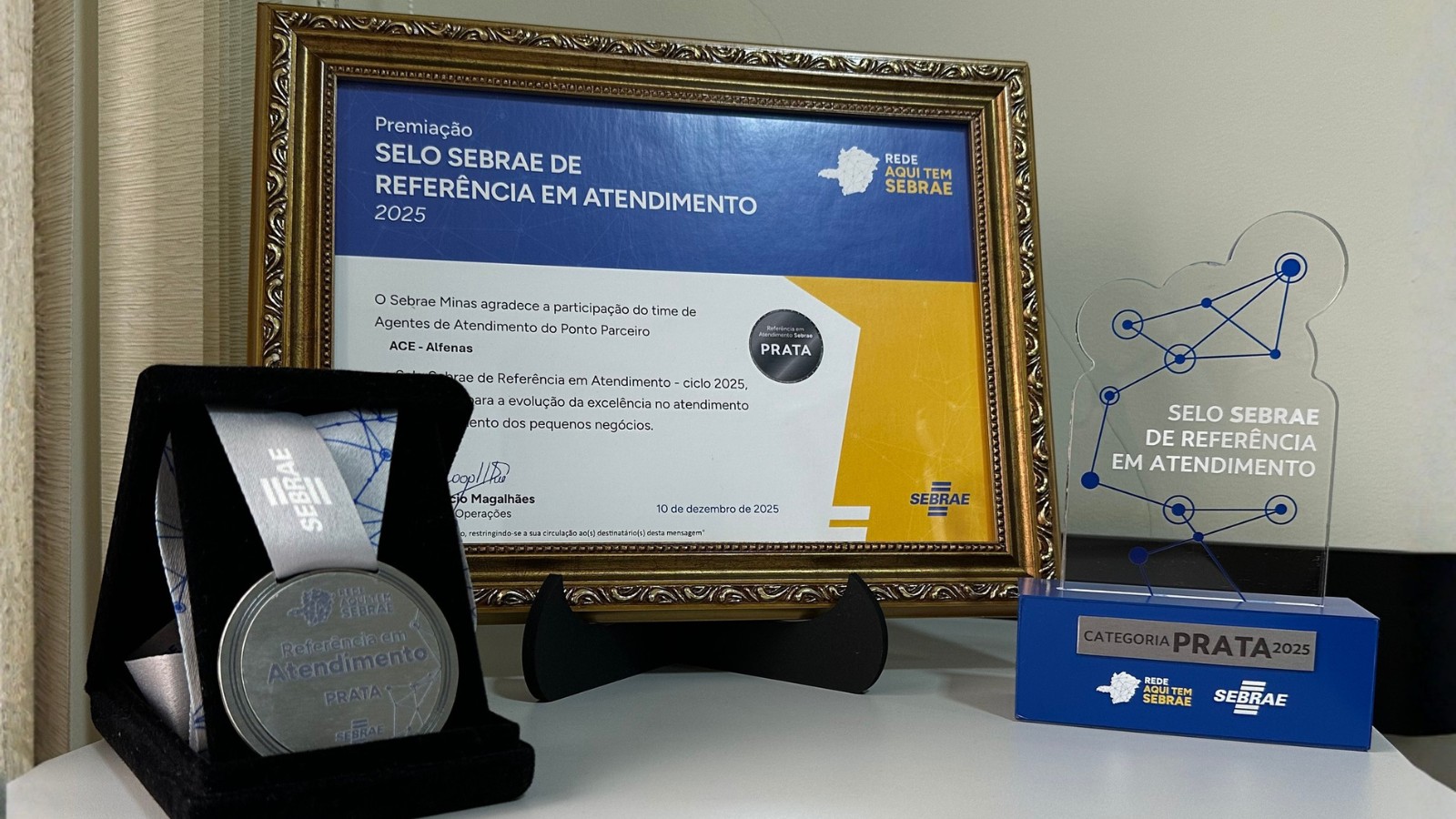 ACIA conquista Selo Prata de Referência em Atendimento do Sebrae Minas