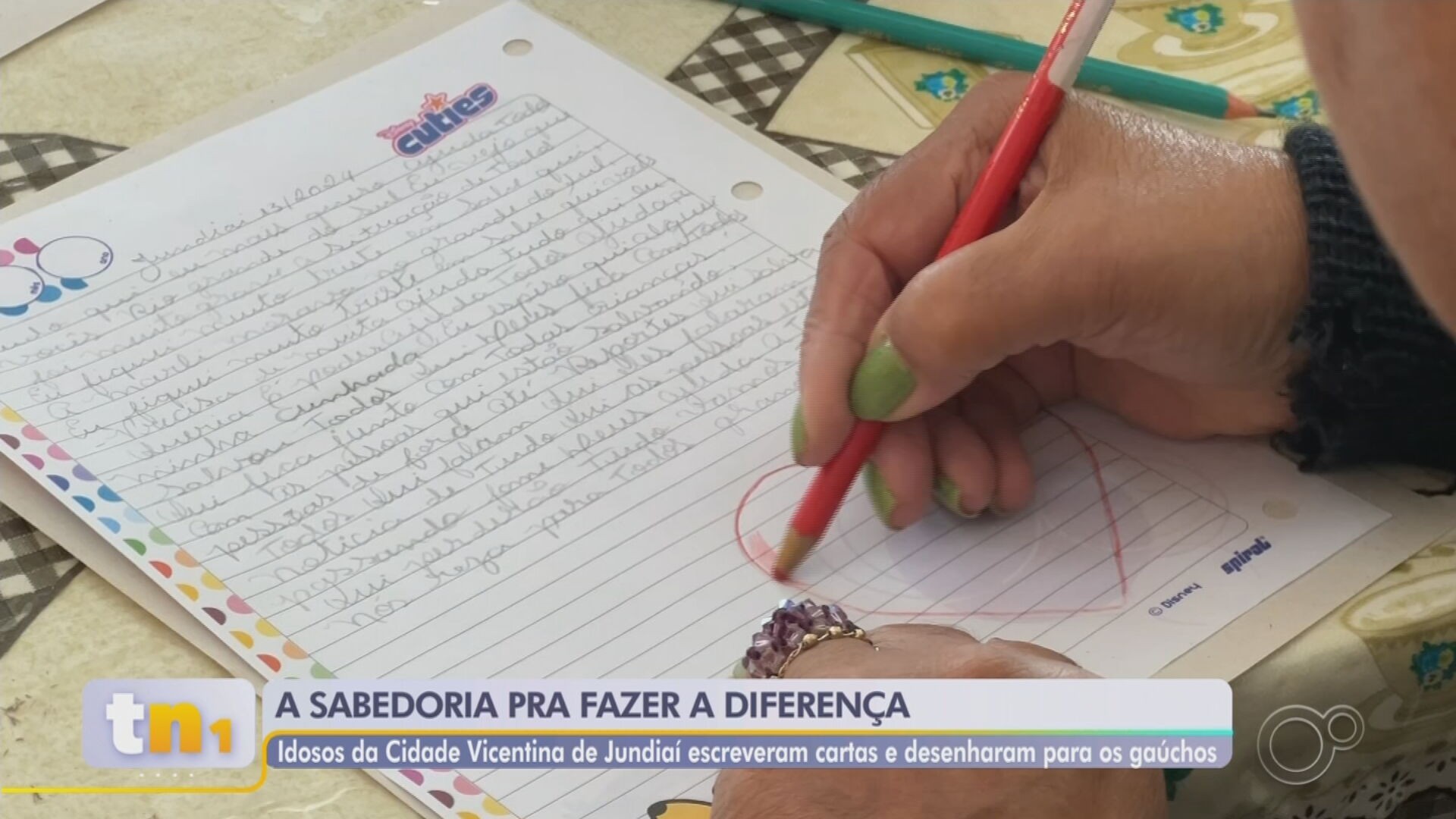 Idosos de Jundiaí enviam cartas e desenhos para confortar desabrigados no RS: 'Mensagem de amor e carinho'