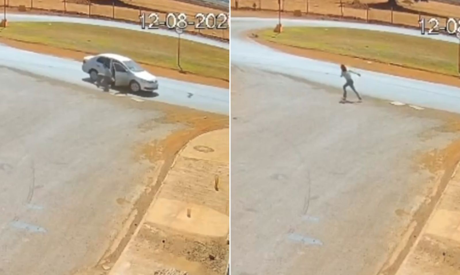 Mulher se joga de carro em movimento com medo de ser morta pelo marido, diz PM; vídeo