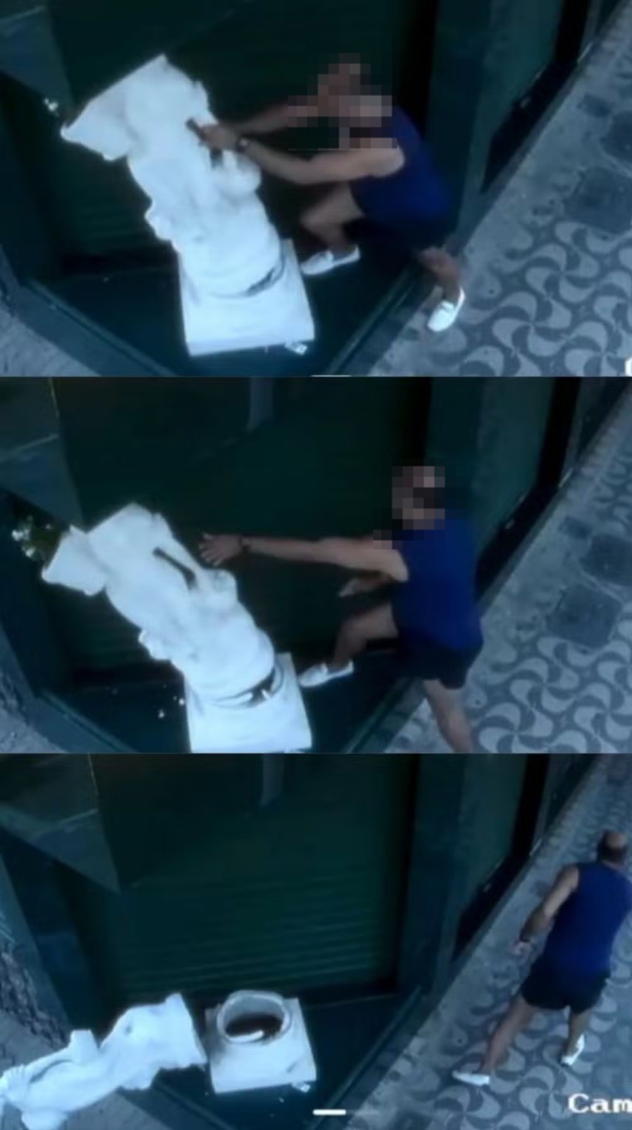 Homem é preso após derrubar estátua e ameaçar moradores em Divinópolis; VÍDEO 