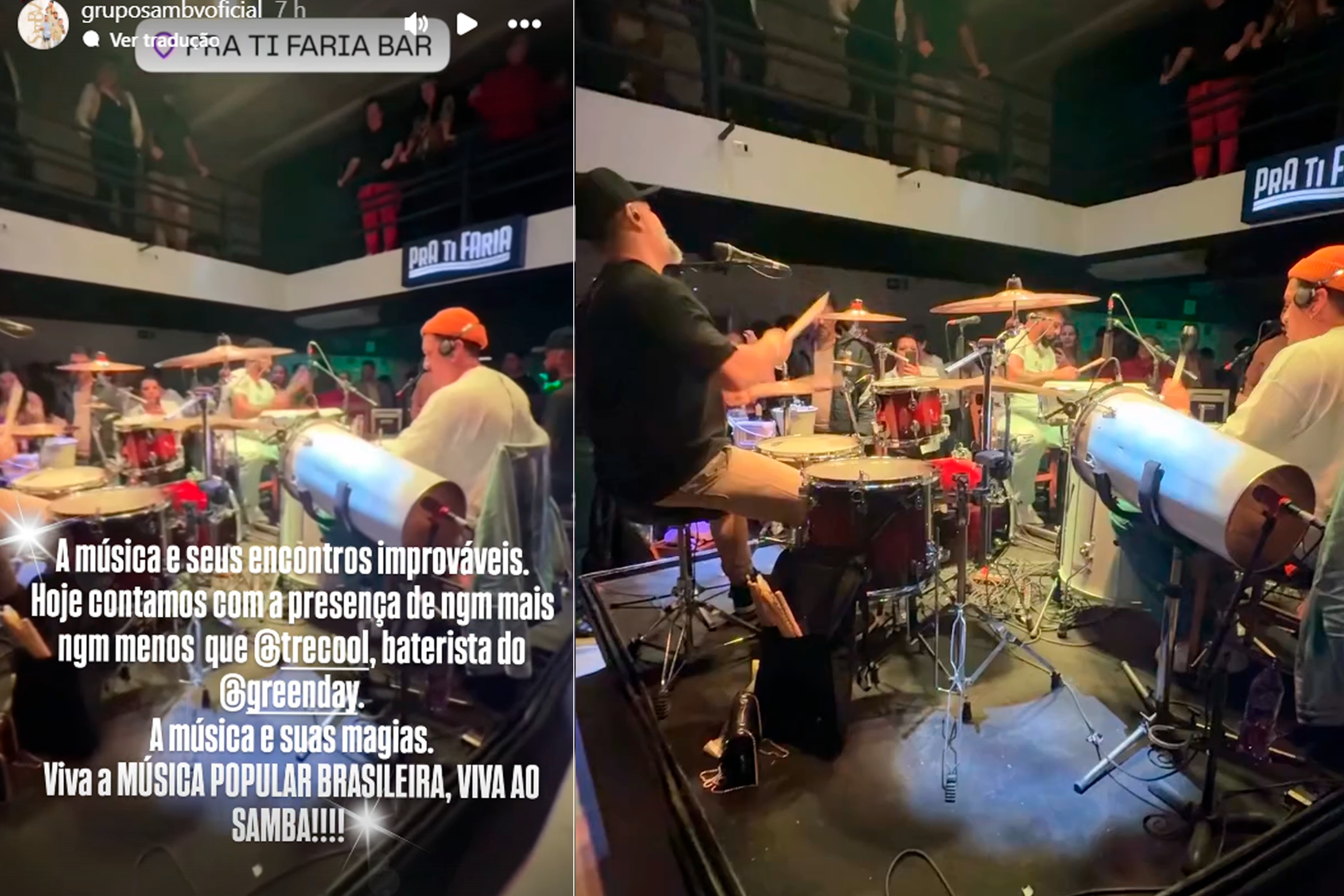 Antes do The Town, baterista do Green Day toca em bar de pagode de São Paulo