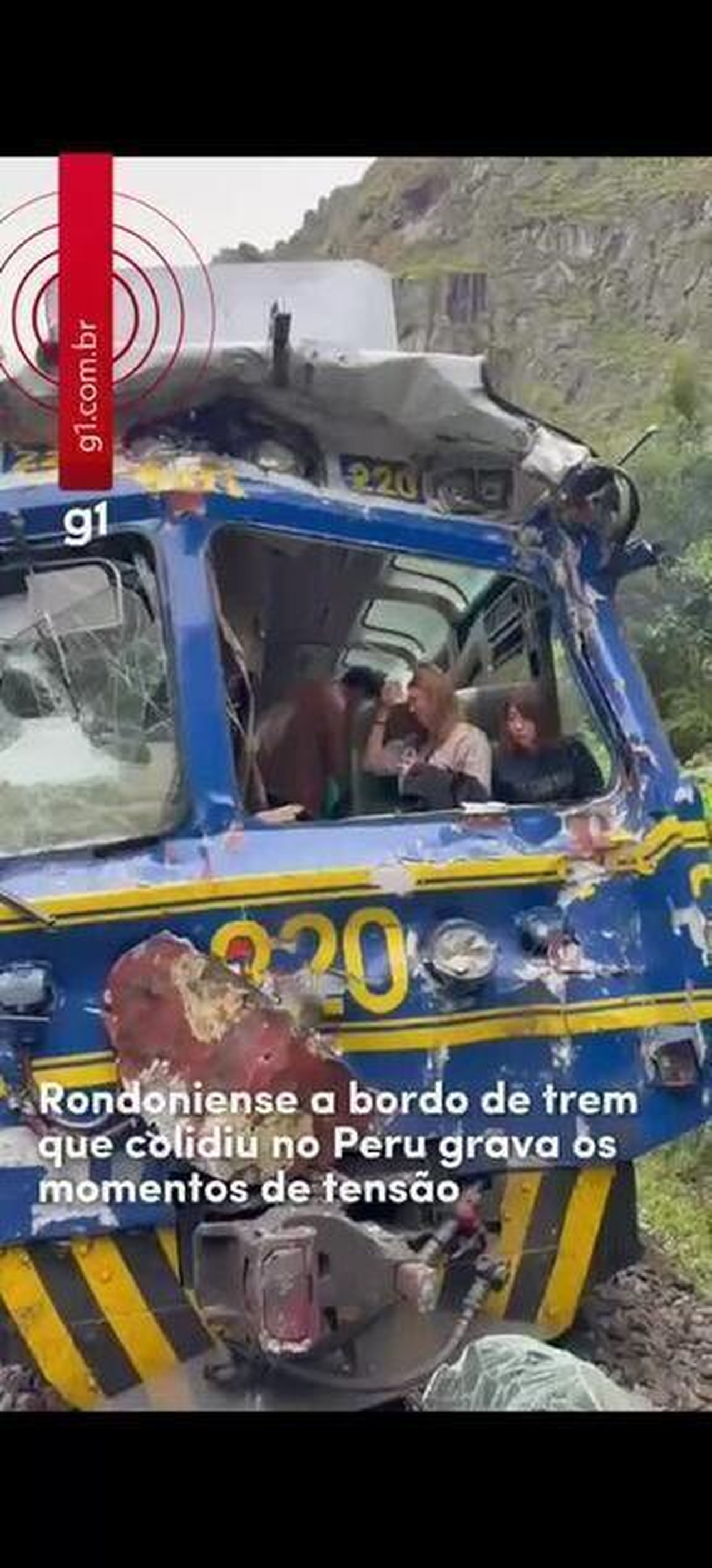 Turista brasileira registra momentos de tensão em acidente de trem no Peru