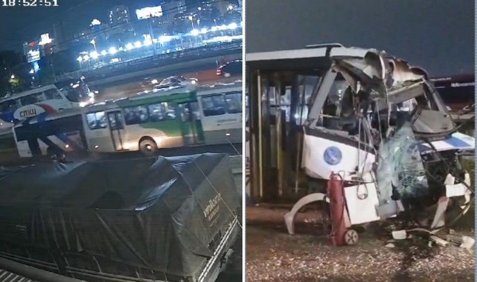 Acidente em Guarulhos deixa mais de 30 feridos — Foto: Reprodução/Câmera de segurança