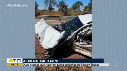 Duas pessoas ficam feridas em acidente na TO-070