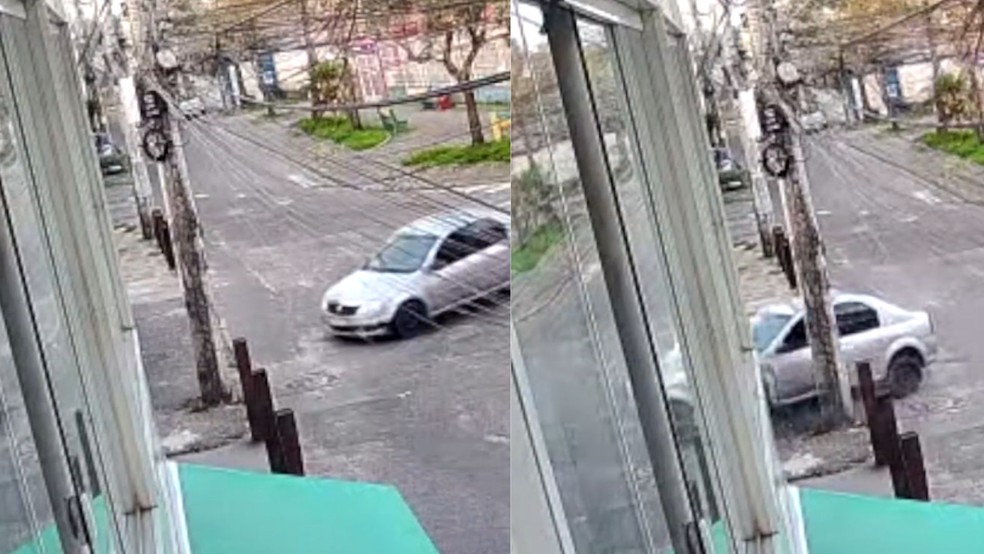 Carro atingiu Edileusa Oliveira Almeida, de 62 anos, e mais duas mulheres no Espírito Santo — Foto: Reprodução/TV Gazeta