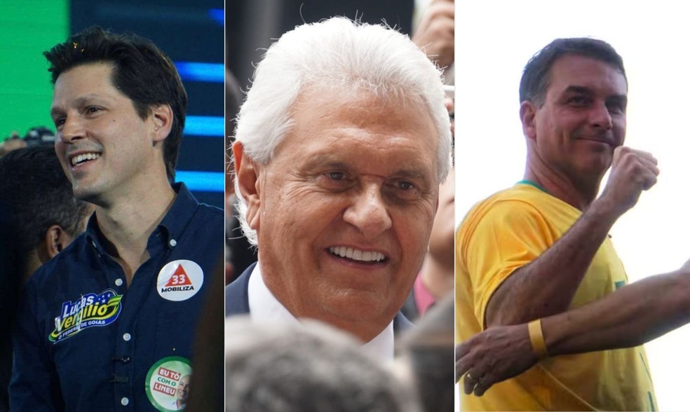 Daniel Vilela e Ronaldo Caiado devem declarar apoio ao Flávio Bolsonaro na terça-feira (6), em Goiás — Foto: Vinicius Moraes/g1