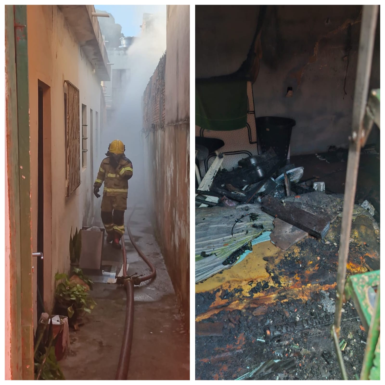 Incêndio atinge casa no bairro Delfino em Montes Claros; vídeo