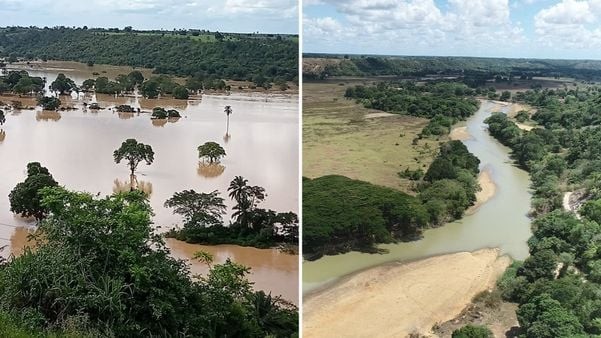 Seca no ES: vazão de rio está com 2% e bancos de areia podem ser vistos 