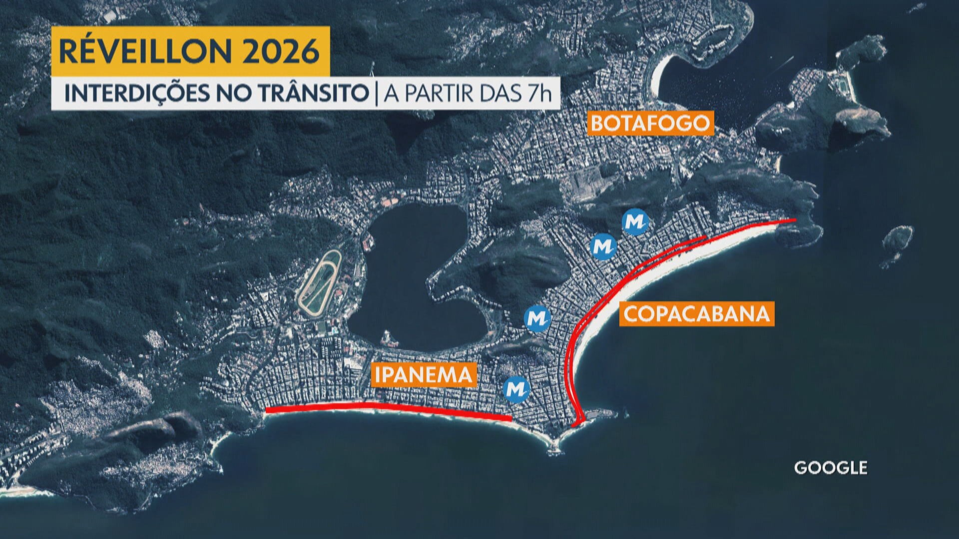 Avenida Atlântica é fechada ao trânsito para o réveillon de Copacabana 