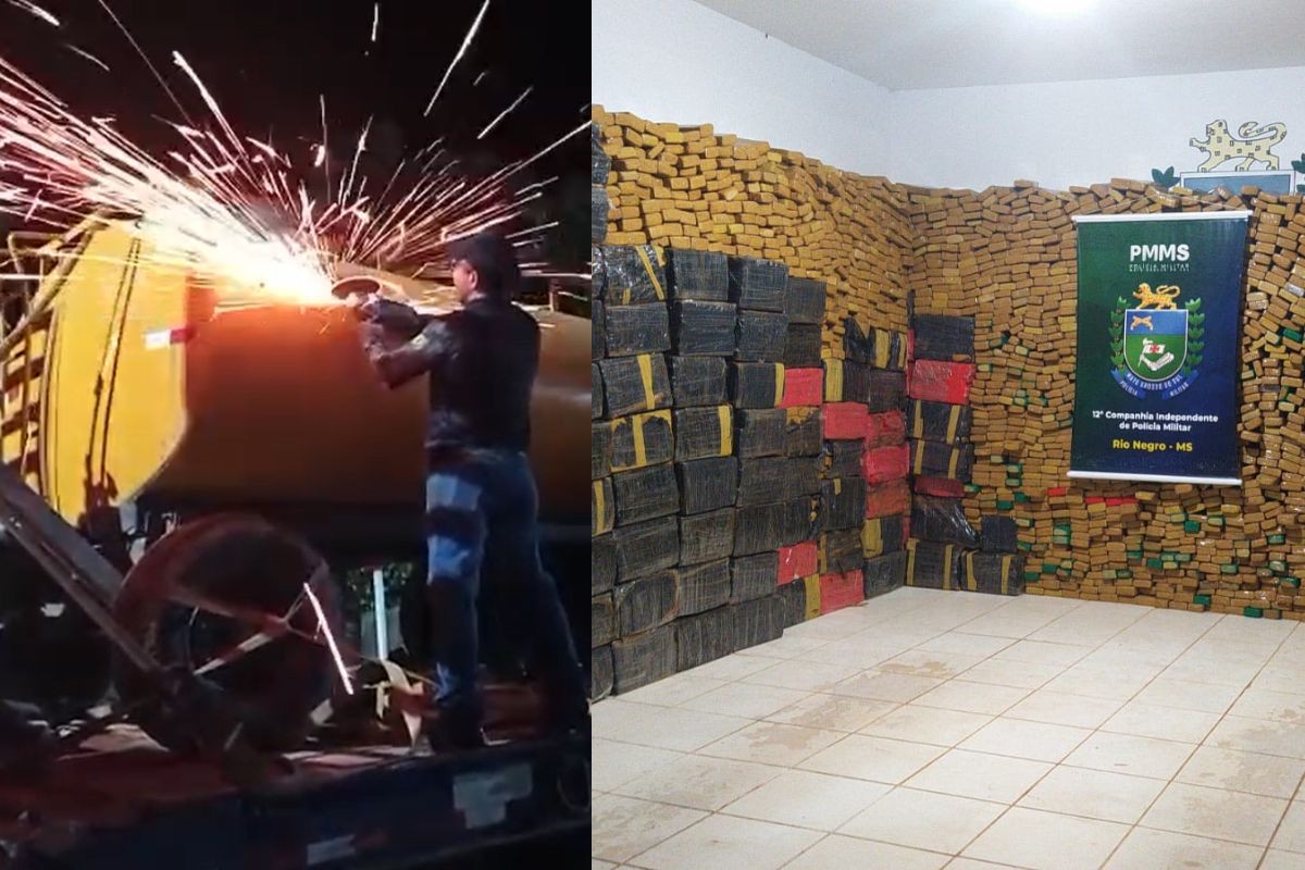 Dois homens são presos com 3,6 toneladas de maconha escondidas em tanque de combustível em MS