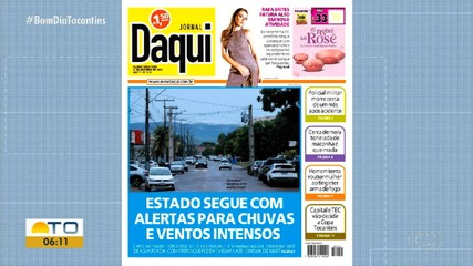 Chuva é destaque no Jornal Daqui desta terça-feira (22)