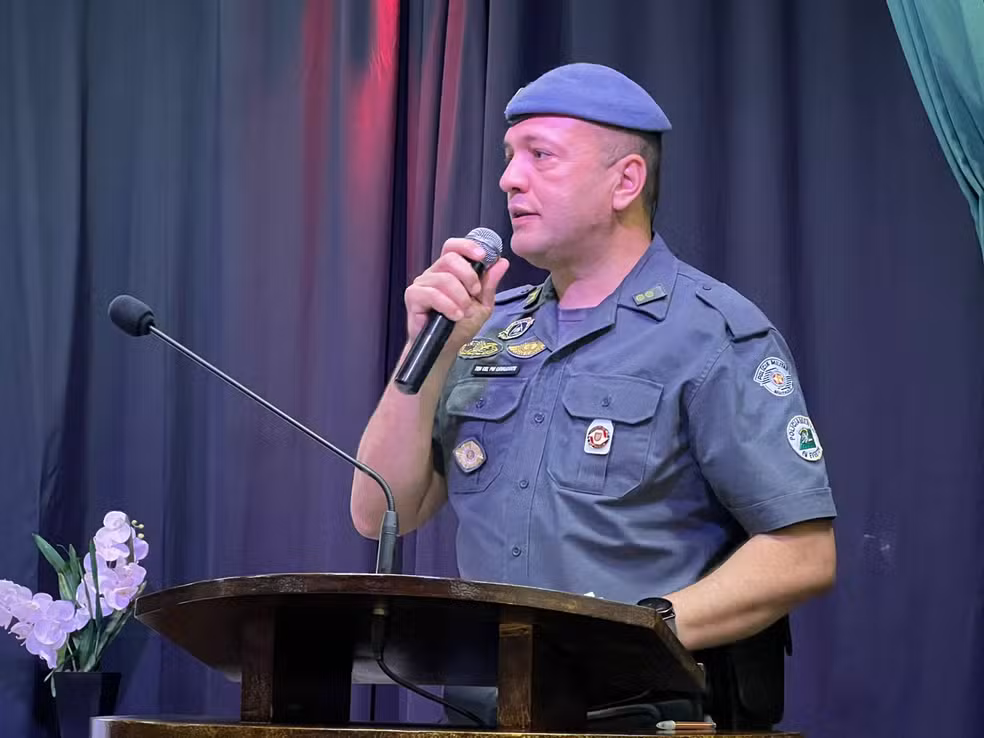 Tenente-coronel da PM Marcelo Cavalcante, do 25º BPM/I de Dracena (SP) — Foto: Reprodução