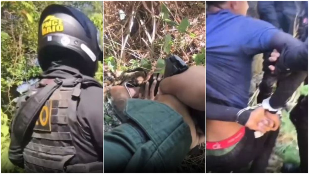 Três jovens, de 18, 19 e 21 anos, foram presos pelos policiais militares. — Foto: Reprodução