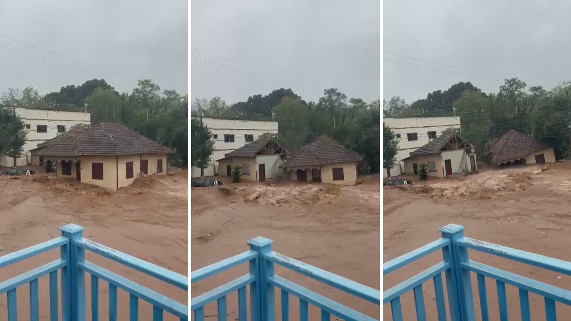 VÍDEO: Casa é arrastada pela enchente em Putinga