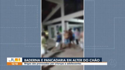 Brigas e confusão são provocadas por crianças e adolescentes em Alter do Chão, PA