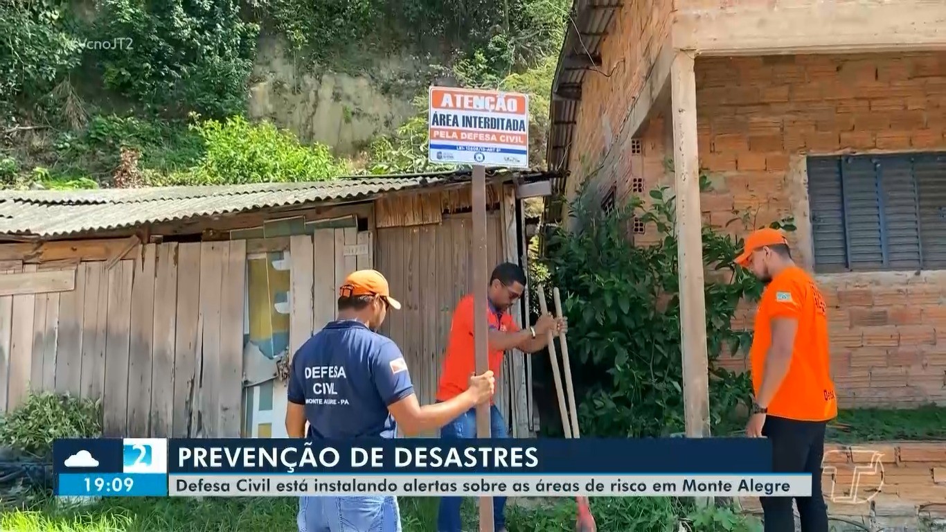 Defesa Civil instala placas de alerta em áreas de risco em Monte Alegre